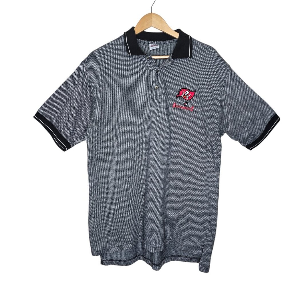 Vintage 90s Tampa Bay Buccaneers Mens Large Short Sleeve Polo Shirt